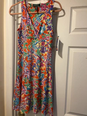 Lauren Ralph Lauren Paisley Floral Wrap Dress Sz MP NWT - Image 1 of 4