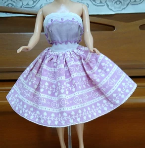 Vintage Barbie Clone Lavendel & Weiß Kleid passt Miss Suzette Lk Gr. Exc ++ O Ring - Bild 1 von 4