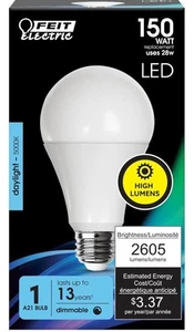 150W Equivalent LED Bulb A21 5000K Daylight Dimmable 2605 Lumens Energy Effic... - Picture 1 of 4