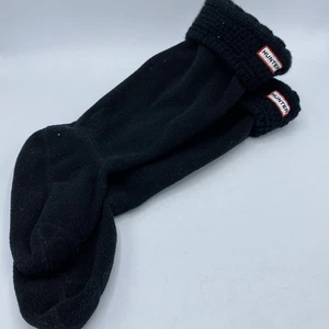 Hunter schwarz Zopfmuster Bündchen Welly Stiefelsocken Medium UK 3-5 - Bild 1 von 5