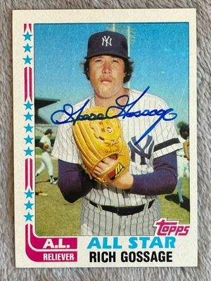 NEW YORK YANKEES- GOOSE GOSSAGE AUTOGRAPH 1982 TOPPS ALL-STAR #557 TRADING CARD - Image 1 of 2