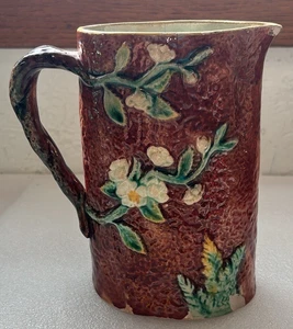 Signierter antiker Krug J. Holdcroft englische Majolika Hartriegelmuster Ende 19. Jh. - Bild 1 von 10