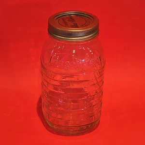 Longaberger Blue Ribbon Collection Quart Canning Glass Jar with Lid Vintage New - Picture 1 of 5