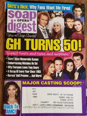 Soap Opera Digest Apr 1, 2013: All Your Favorites: Y&R, GH, DAYS, B&B, DIARIES - Image 1 of 4