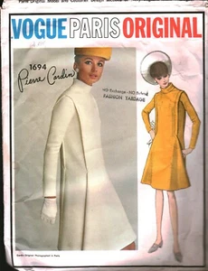 1694 Vintage Vogue Sewing Pattern Misses 1960s Cardin Paris Original Dress 10 - Picture 1 of 2