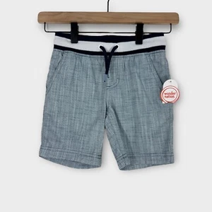 Wonder Nation Little Boy’s Size XS 4/5 Blue Cove Woven Ribbed Waist Shorts New - Picture 1 of 6