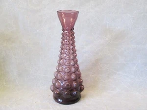 Empoli Italian Glass 11.25" tall AMETHYST PURPLE Barnacle Flower Vase Italy - Picture 1 of 5