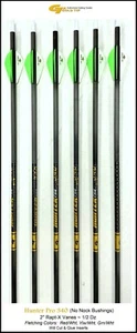 GOLD TIP Hunter PRO 340 Arrows No Nock Bushings 2" Rapt-X Vanes 6 Ct ~ Will Cut - Picture 1 of 6