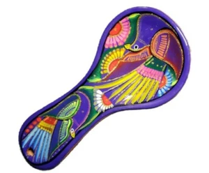 Talavera Curved Spoon Rest Handmade Painted Ceramic Mexican Pottery Kitchen 10" - Bild 1 von 4
