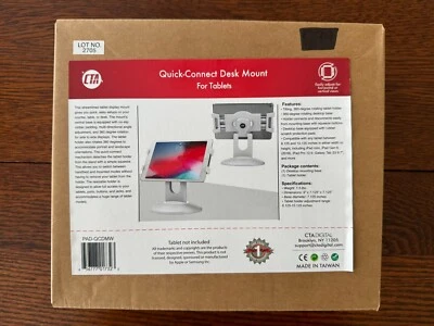 CTA Digital Conexión Rápida Soporte de Escritorio para Tabletas (PAD-QCDMW) - CAJA ABIERTA NUEVA Foto 1 de 3
