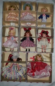 ANT VTG Nancy Ann Storybook Dolls Lot o 8 Boxes Bisque Frozen Leg Tag & Brochure - Picture 1 of 7