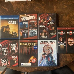 17 Movies Horror Blu Ray / DVD Lot Psycho Friday 13th Nightmare On Elm St Chucky - Picture 1 of 2