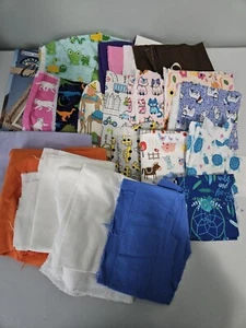 Lot Of Childrens Cotton Fabric Pieces For Crafts - Picture 1 of 6