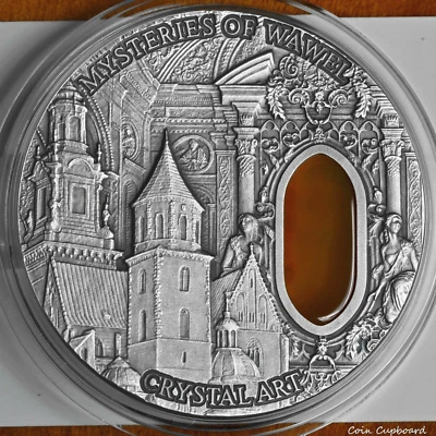 2013 - NIUE  "Mysteries of Wawel"  Crystal Art series 2oz silver w/agate insert - Image 1 of 4