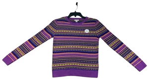 Holiday Lane Sweater Boys Size Small Purple Fair Striped Long Sleeve New - Picture 1 of 7