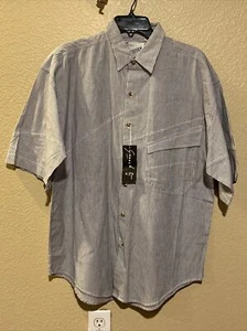 Goouch Men’s Vintage Button Front Short Sleeve T Shirt Size M New Color Blue - Picture 1 of 9