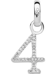LINKS OF LONDON Number 4 Charm Sterling Silver Pave Diamond Keepsake RRP140 - Picture 1 of 1