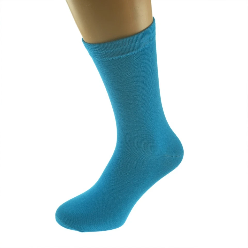 Plain Turquoise Socks in Mens, Womens and Kids Sizes - X6S076 - Image 1 of 1