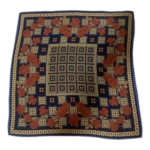 Blue floral silk blend pocket square authentic blue - Picture 1 of 3