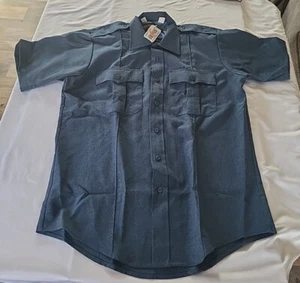 Perfection Uniforms Short Sleeve Shirt 15.5 Reg Corections Police French Blue - Picture 1 of 8