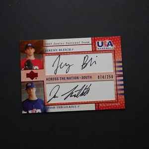2005 UD USA Baseball Junior National Team J BLEICH J THRAILKILL Autogramm /250 - Bild 1 von 2