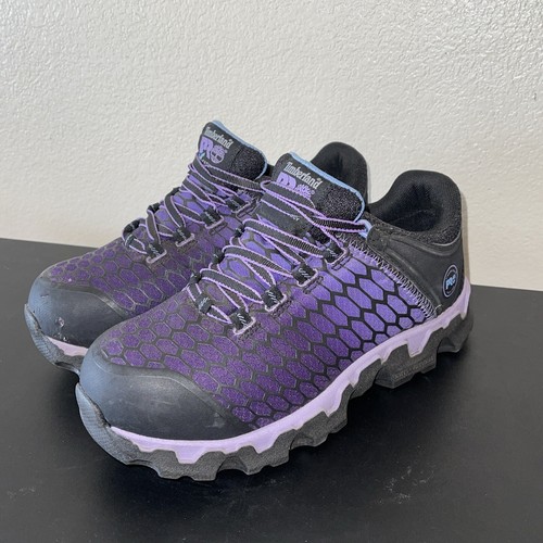 Scarpe da donna 6 5 Timberland PRO Powertrain punta in lega viola nero stivali bassi