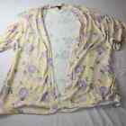 Torrid Cardigan Duster Floral Open Front Long Sleeve Yellow Purple Size 3X