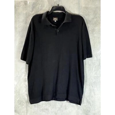 Camisa Polo NEIMAN MARCUS Para Hombre Negra Sólida Piqué Manga Corta Talla M Foto 1 de 4