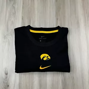 Felpa Nike Iowa Hawkeyes uomo L nera girocollo maglia waffle logo NCAA - Foto 1 di 12