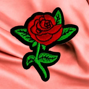 Iron On Patch Rose Clipart Cartoon Clothing Decal Embroidery - Picture 1 of 2