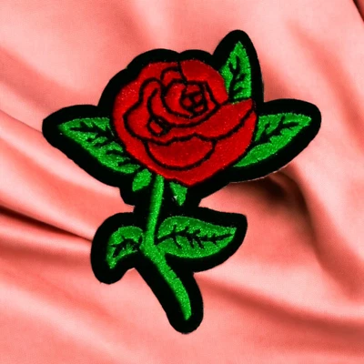 Iron On Patch Rose Clipart Cartoon Clothing Decal Embroidery - Image 1 of 2