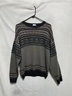 Vtg Pendleton Printed Striped Academia Wool Pullover Sweater Large