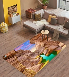 3D Cliff Lake K14105 Non Slip Rug Mat Elegant Photo Carpet Panda 2023 - Picture 1 of 5