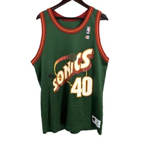 Vintage Sonics Champion Shawn Kemp Seattle Supersonics NBA Jersey Size 48 - Picture 1 of 7