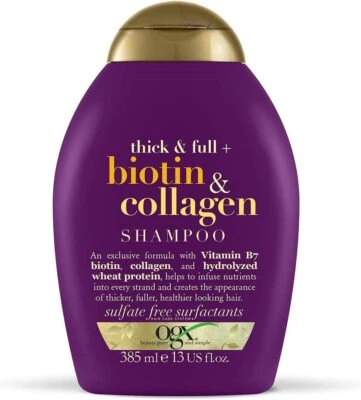 OGX Biotin & Kollagen Haarverdichtung Shampoo 385ml NEUE VERSION SCHNELL KOSTENLOSER VERSAND