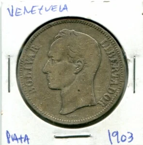 Silbermünze Venezuela "FUERTE" 5 Bolivares 1903 - 25 Gramm 90% Silber - Bild 1 von 2