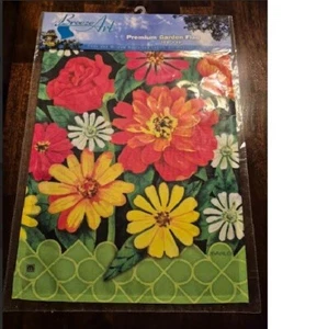 Breeze Art JARDÍN GALA Flores Grandes Color Brillante Jardín Bandera 12.5" x 18, NUEVO - Imagen 1 de 5