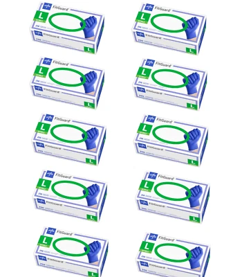 Nitrile Large Powder-Free Exam Gloves, Medline FitGuard Case of 2500ct - Image 1 of 3