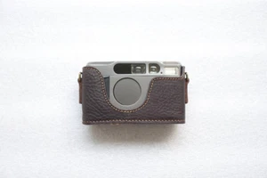 Handmade Genuine Real Leather Half Camera Case Bag Cover for Contax T2 Brown - Picture 1 of 6