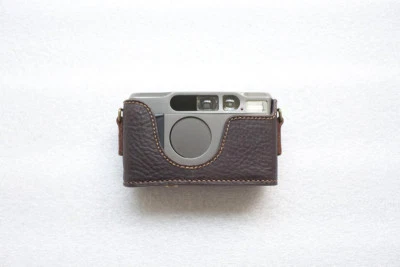 Handmade Genuine Real Leather Half Camera Case Bag Cover for Contax T2 Brown - Image 1 of 4