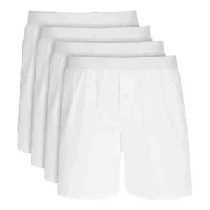 Club Room Men's 4 Pack 100% Cotton Woven Boxers Shorts White S M L XL XXL - Picture 1 of 4