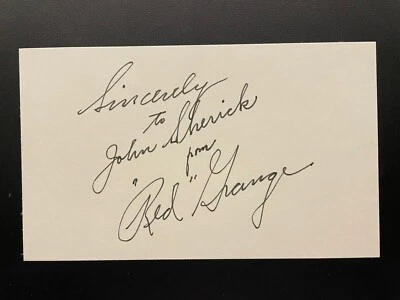 Red Grange signed Index Card Autograph Football Hall of Fame Chicago Bears PSA - Image 1 of 3