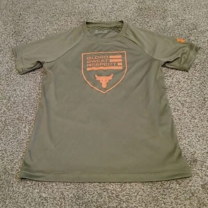 Under Armour Project Rock " Blood Sweat Respect " T-Shirt Boys Size Small - Picture 1 of 4