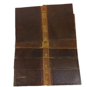 Antique Brown Leather Book Covers Journal Craft Encyclopedia Lot of 5 #2 - Picture 1 of 11