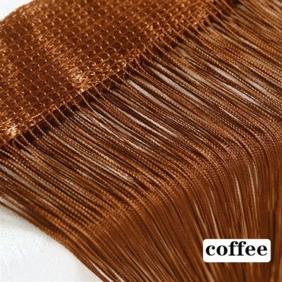 2x1M Glitter String Door Curtain Beads Room Dividers Beaded Fringe Window Panel - Image 1 of 4