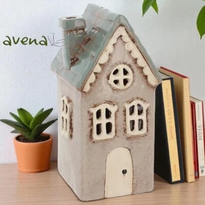 Village Pottery Tealight Holder Ceramic Scalloped House Ornament Tealight Holder - Picture 1 of 3