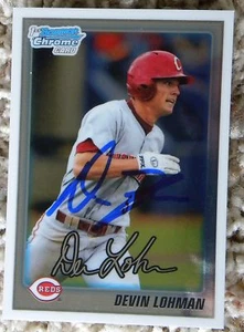 Cincinnati Reds Devin Lohman Signed 2010 Bowman Chrome 1st Card Auto - Imagen 1 de 1