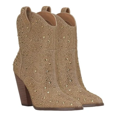 Bota Jessica Simpson Feminina Dourada Cissely Western Embellished Tamanho 6 - Imagem 1 de 4