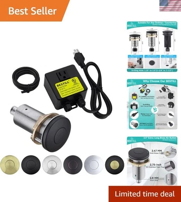 Elegant Garbage Disposal Air Switch Kit - Brass Push Button, Easy Installation - Image 1 of 4