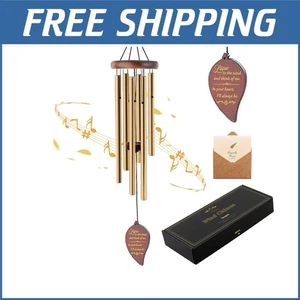 Unique Leaf-Shaped 30" Sympathy Wind Chimes - Thoughtful Bereavement Gift - Picture 1 of 8